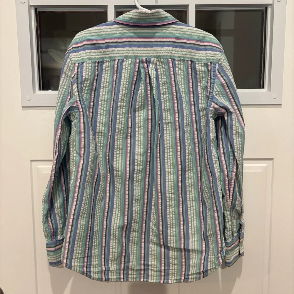 Ralph Lauren Seersucker Plaid Boys Button Down
